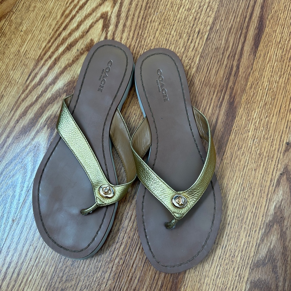 Coach Metallic Gold Women's Sandals